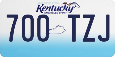 KY license plate 700TZJ