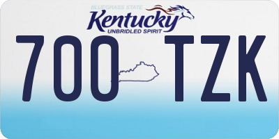 KY license plate 700TZK