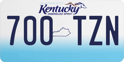 KY license plate 700TZN