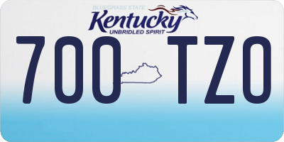 KY license plate 700TZO