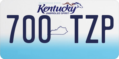 KY license plate 700TZP