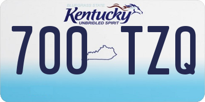KY license plate 700TZQ