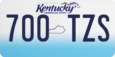 KY license plate 700TZS