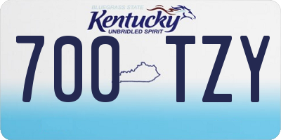 KY license plate 700TZY