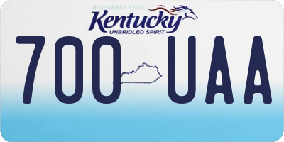 KY license plate 700UAA