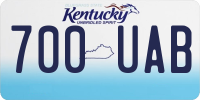 KY license plate 700UAB