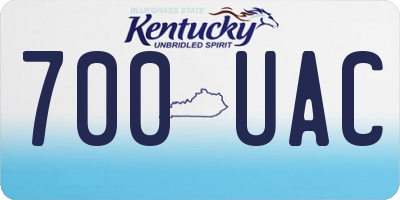 KY license plate 700UAC