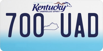 KY license plate 700UAD