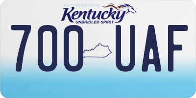 KY license plate 700UAF