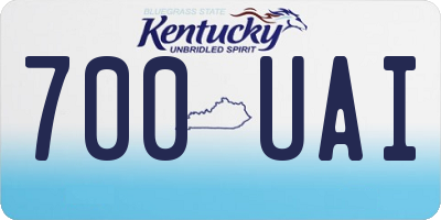 KY license plate 700UAI
