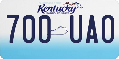 KY license plate 700UAO