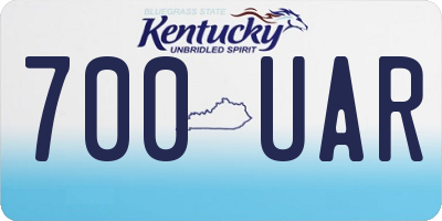 KY license plate 700UAR