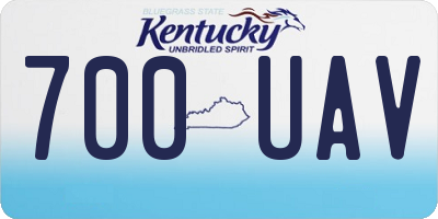 KY license plate 700UAV