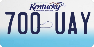KY license plate 700UAY