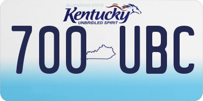 KY license plate 700UBC