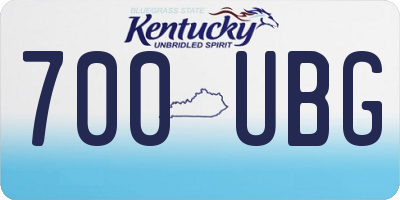 KY license plate 700UBG