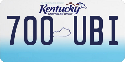 KY license plate 700UBI
