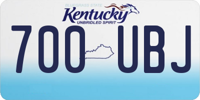 KY license plate 700UBJ
