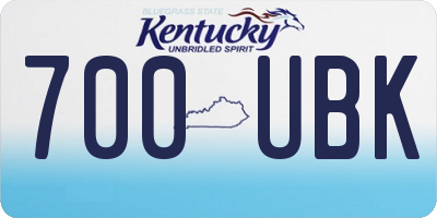 KY license plate 700UBK