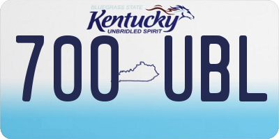 KY license plate 700UBL