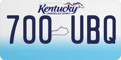 KY license plate 700UBQ