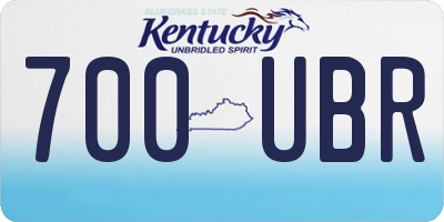 KY license plate 700UBR