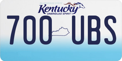 KY license plate 700UBS