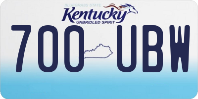 KY license plate 700UBW