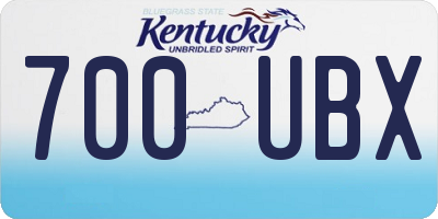 KY license plate 700UBX
