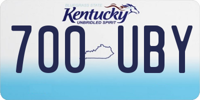 KY license plate 700UBY