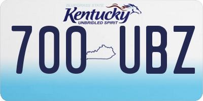KY license plate 700UBZ