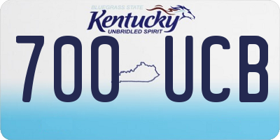 KY license plate 700UCB