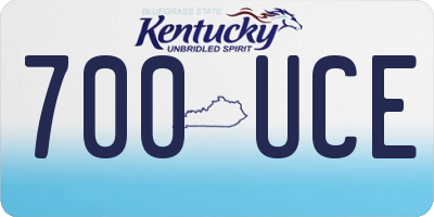 KY license plate 700UCE