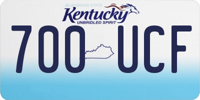 KY license plate 700UCF