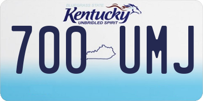 KY license plate 700UMJ