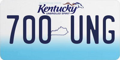 KY license plate 700UNG
