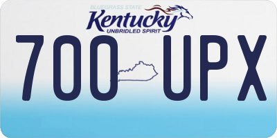 KY license plate 700UPX