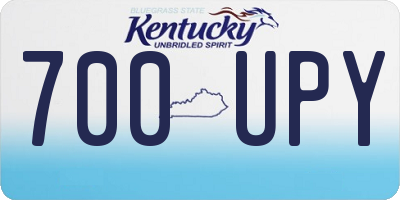 KY license plate 700UPY