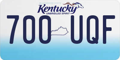KY license plate 700UQF