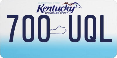 KY license plate 700UQL