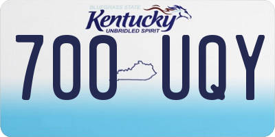 KY license plate 700UQY