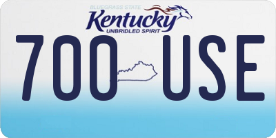 KY license plate 700USE