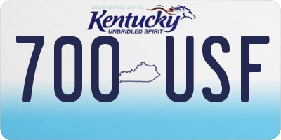 KY license plate 700USF