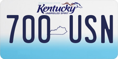 KY license plate 700USN