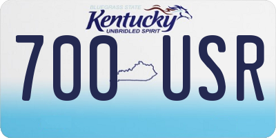 KY license plate 700USR