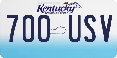 KY license plate 700USV