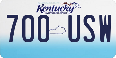 KY license plate 700USW
