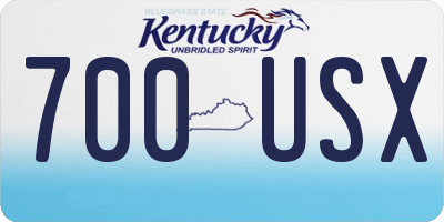 KY license plate 700USX