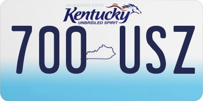 KY license plate 700USZ