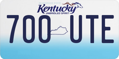 KY license plate 700UTE